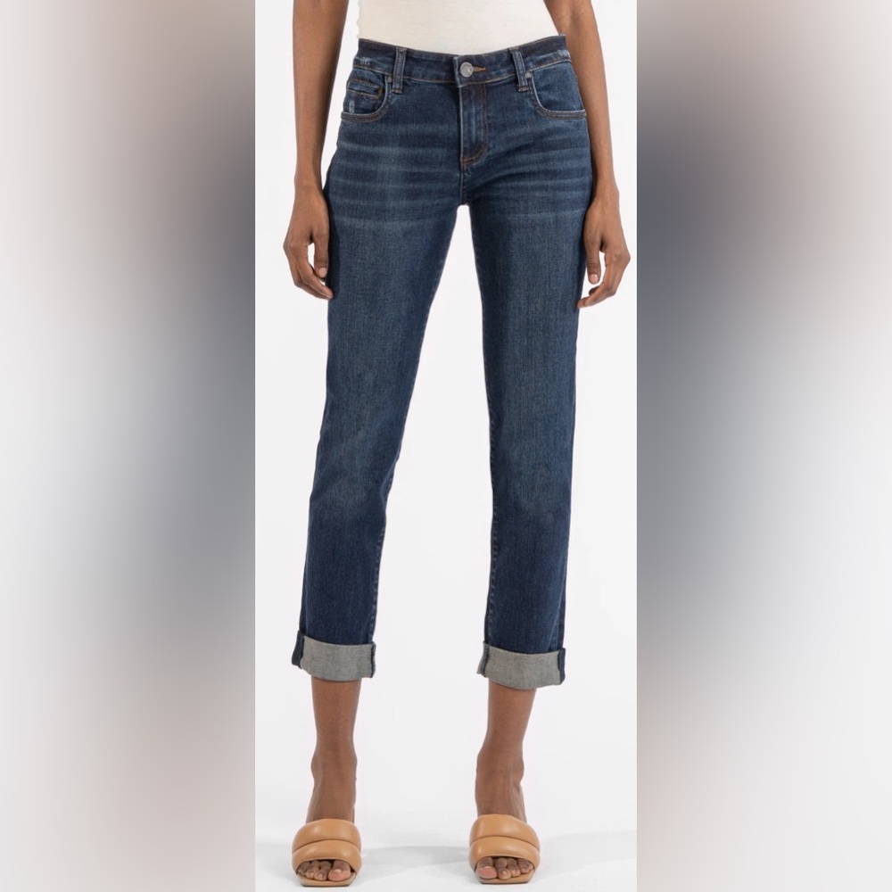 Kut from the Kloth Dark Blue Cropped Straight Jeans